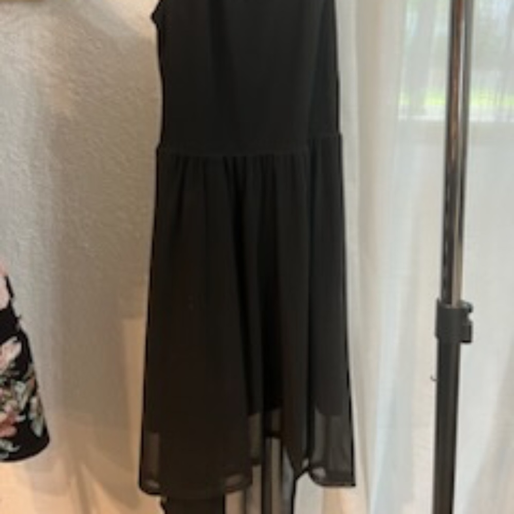 Black dress with sheer high low